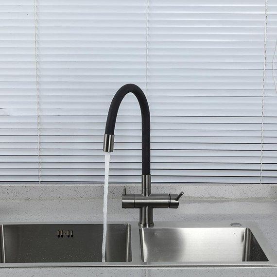 Смеситель для кухни Gappo G4398-39, оружейная сталь/чёрный фото 13