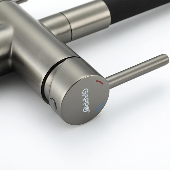 Смеситель для кухни Gappo G4398-39, оружейная сталь/чёрный фото 25