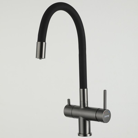 Смеситель для кухни Gappo G4398-39, оружейная сталь/чёрный фото 19