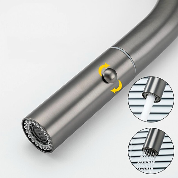 Смеситель для кухни Gappo G4398-41, оружейная сталь фото 4