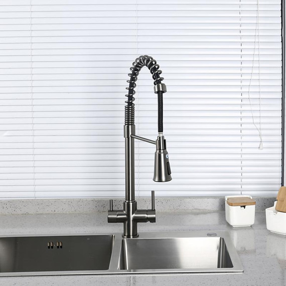 Смеситель для кухни Gappo G4398-69, оружейная сталь фото 5