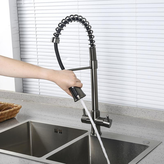 Смеситель для кухни Gappo G4398-69, оружейная сталь фото 11