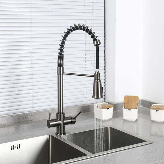 Смеситель для кухни Gappo G4398-69, оружейная сталь фото 14