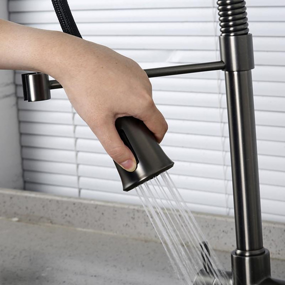 Смеситель для кухни Gappo G4398-69, оружейная сталь фото 19