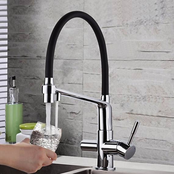 Смеситель для кухни Gappo G4398-7, черный/хром фото 3