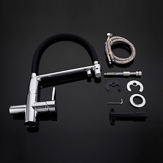 Смеситель для кухни Gappo G4398-7, черный/хром фото 10