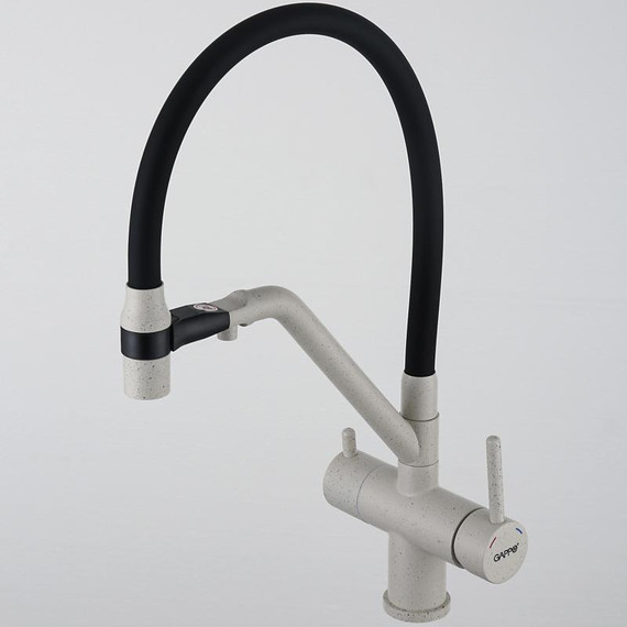 Смеситель для кухни Gappo G4398-81, белый/черный фото 23