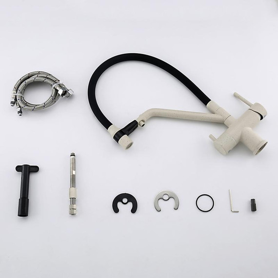 Смеситель для кухни Gappo G4398-81, белый/черный фото 36