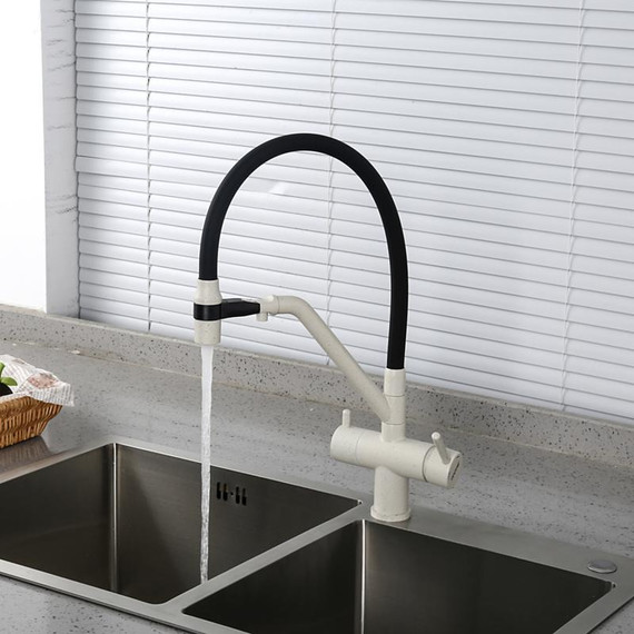 Смеситель для кухни Gappo G4398-81, белый/черный фото 8