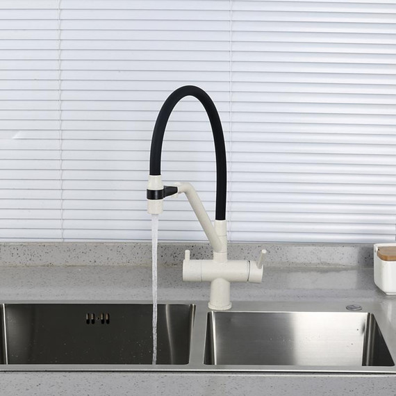 Смеситель для кухни Gappo G4398-81, белый/черный фото 9