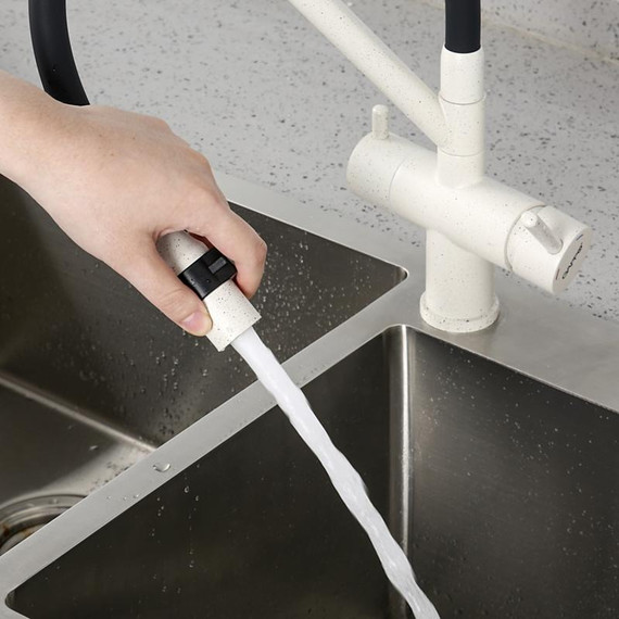 Смеситель для кухни Gappo G4398-81, белый/черный фото 11