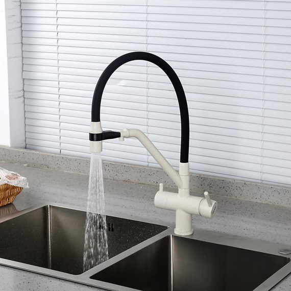 Смеситель для кухни Gappo G4398-81, белый/черный фото 14