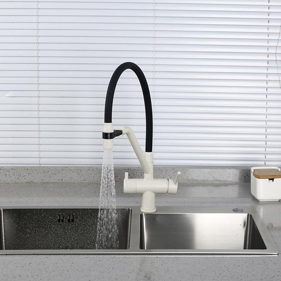 Смеситель для кухни Gappo G4398-81, белый/черный фото 15