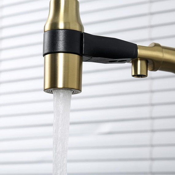 Смеситель для кухни Gappo G4398-83, золото/черный фото 6