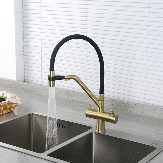 Смеситель для кухни Gappo G4398-83, золото/черный фото 12
