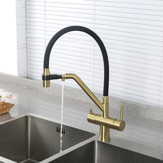 Смеситель для кухни Gappo G4398-83, золото/черный фото 16