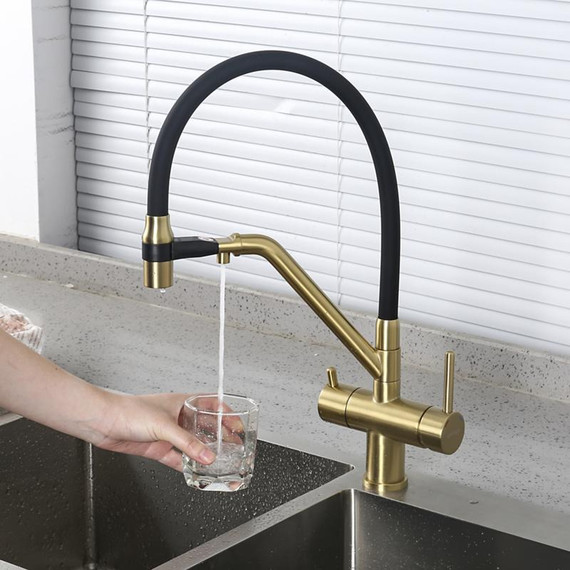 Смеситель для кухни Gappo G4398-83, золото/черный фото 17