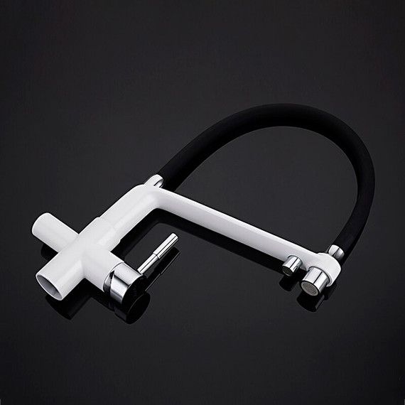 Смеситель для кухни Gappo G4398-9, белый/черный фото 4