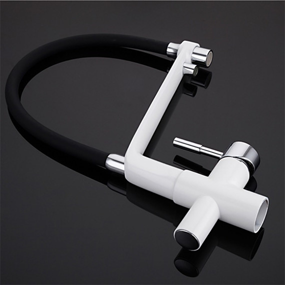 Смеситель для кухни Gappo G4398-9, белый/черный фото 5