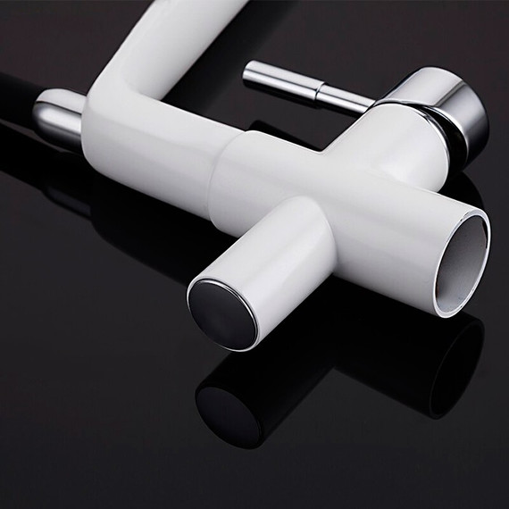 Смеситель для кухни Gappo G4398-9, белый/черный фото 8