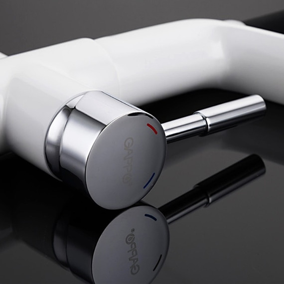Смеситель для кухни Gappo G4398-9, белый/черный фото 9