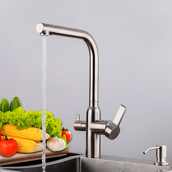 Смеситель для кухни Gappo G4399-4, сатин фото 3