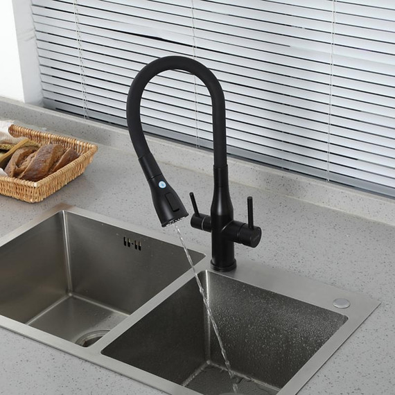 Смеситель для кухни Gappo G4399-66, черный фото 12