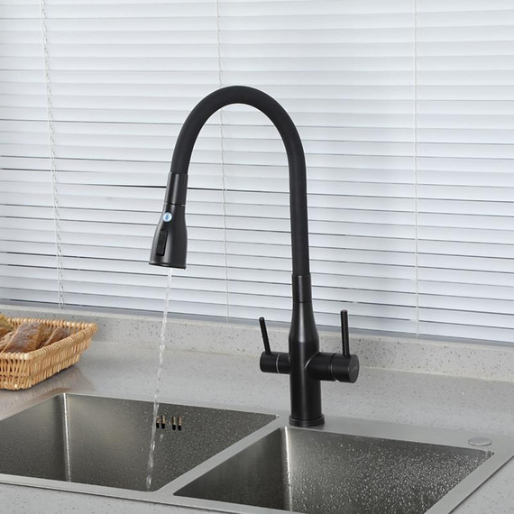 Смеситель для кухни Gappo G4399-66, черный фото 13