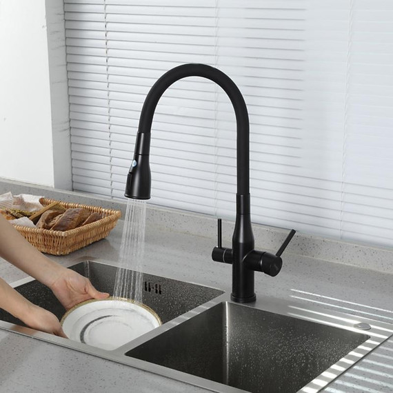 Смеситель для кухни Gappo G4399-66, черный фото 29