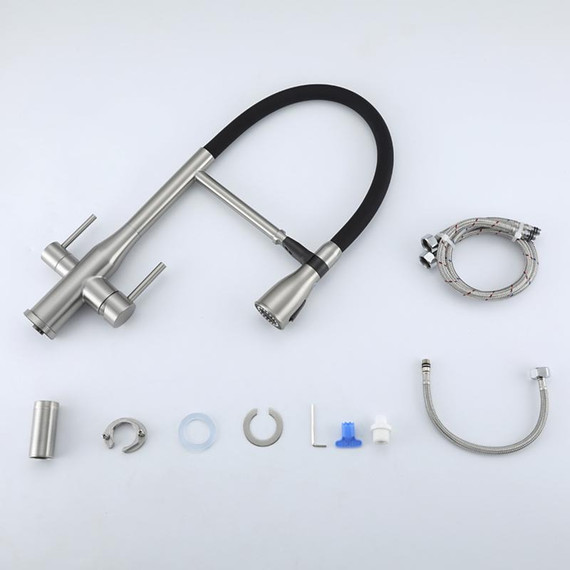 Смеситель для кухни Gappo G4399-75, сатин/черный фото 37