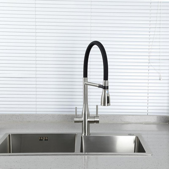 Смеситель для кухни Gappo G4399-75, сатин/черный фото 5