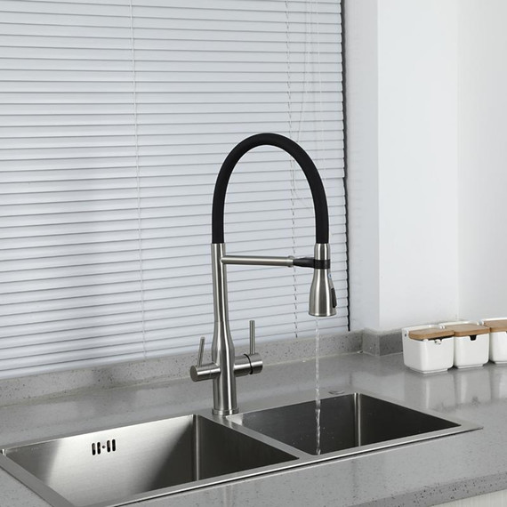 Смеситель для кухни Gappo G4399-75, сатин/черный фото 8