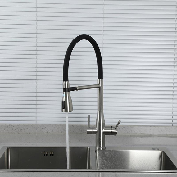 Смеситель для кухни Gappo G4399-75, сатин/черный фото 15