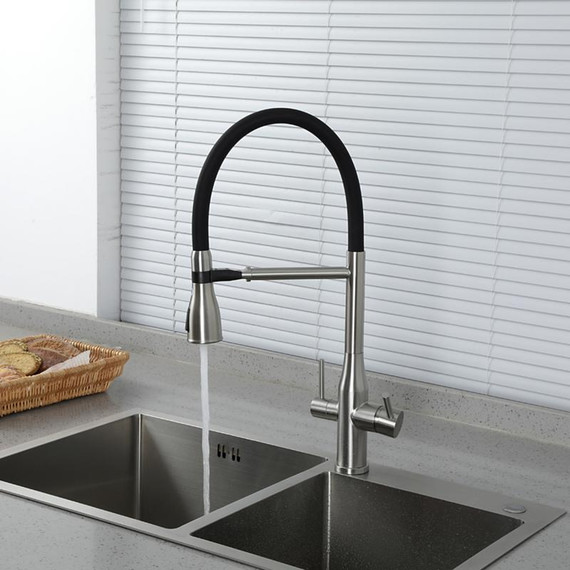 Смеситель для кухни Gappo G4399-75, сатин/черный фото 16