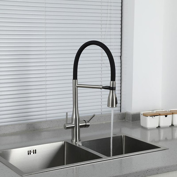 Смеситель для кухни Gappo G4399-75, сатин/черный фото 17