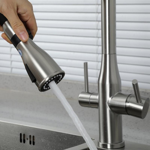 Смеситель для кухни Gappo G4399-75, сатин/черный фото 19