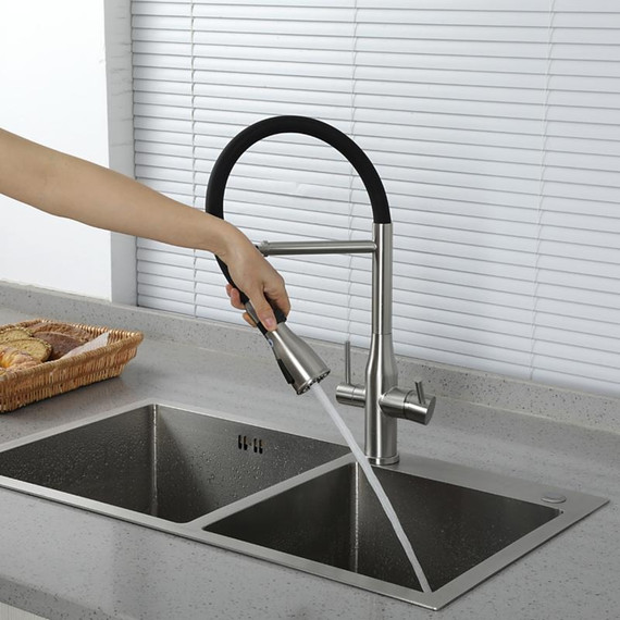 Смеситель для кухни Gappo G4399-75, сатин/черный фото 20