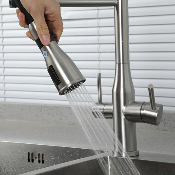 Смеситель для кухни Gappo G4399-75, сатин/черный фото 25