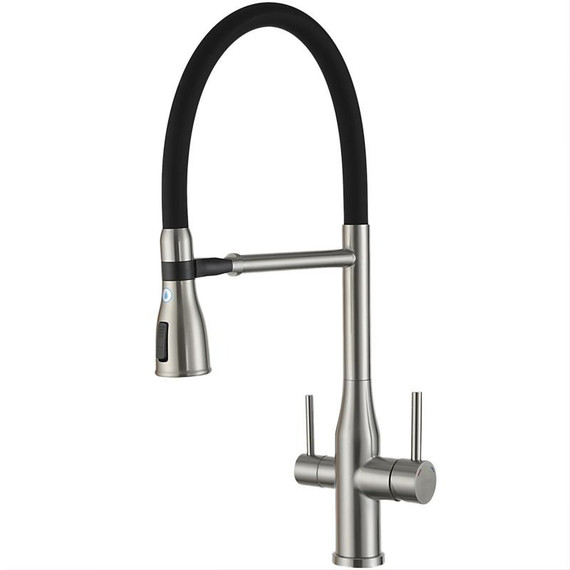 Смеситель для кухни Gappo G4399-75, сатин/черный фото 