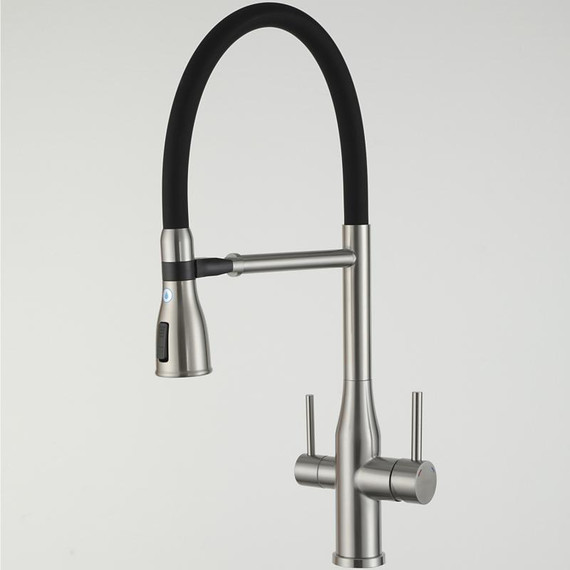 Смеситель для кухни Gappo G4399-75, сатин/черный фото 2