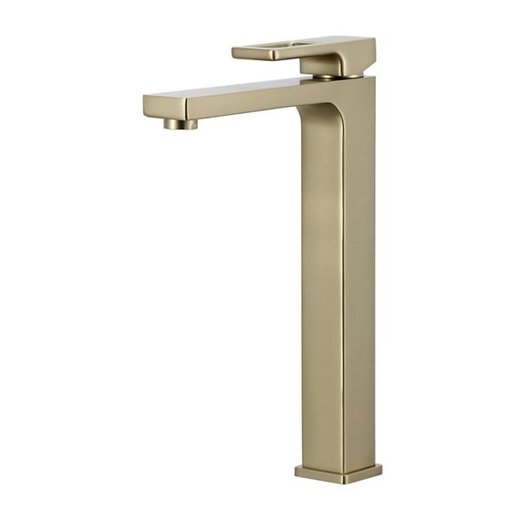 Смеситель для раковины высокий Gappo G17-3 G1017-32, золото сатин фото 