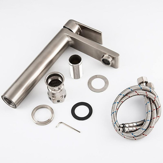 Смеситель для раковины высокий Gappo G1099-22, сатин фото 9