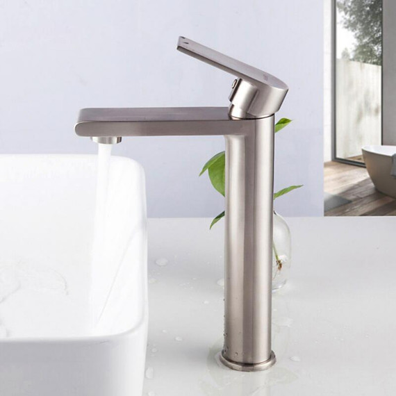 Смеситель для раковины высокий Gappo G1099-22, сатин фото 4