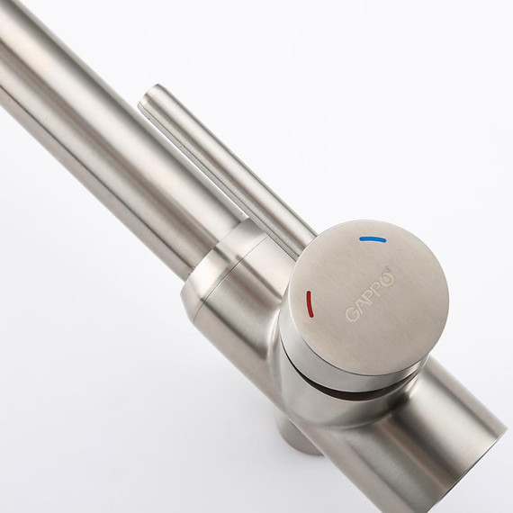 Смеситель для кухни Gappo G4399-5, сатин/серый фото 7