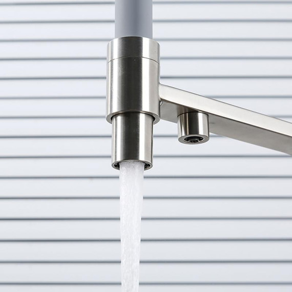 Смеситель для кухни Gappo G4399-5, сатин/серый фото 4