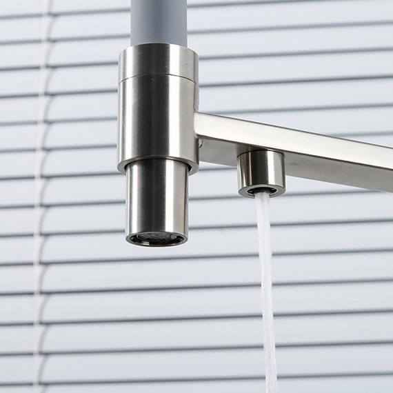 Смеситель для кухни Gappo G4399-5, сатин/серый фото 5