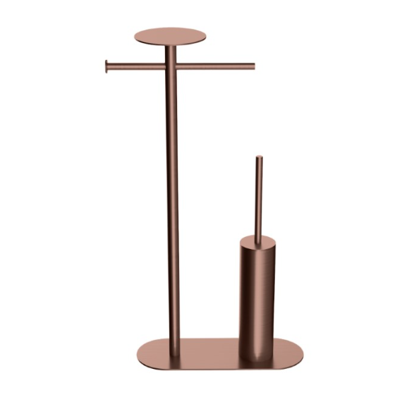 Стойка с полотенцедержателем и ёршиком Boheme Venturo 10953-CB, цвет брашированная медь фото 