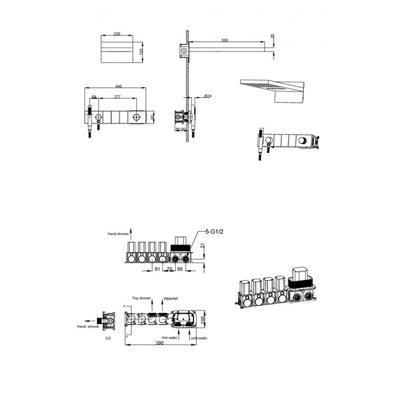Душевая система для душа Boheme Zodiac 132-CB (со скрытой частью) брашированная медь фото 2