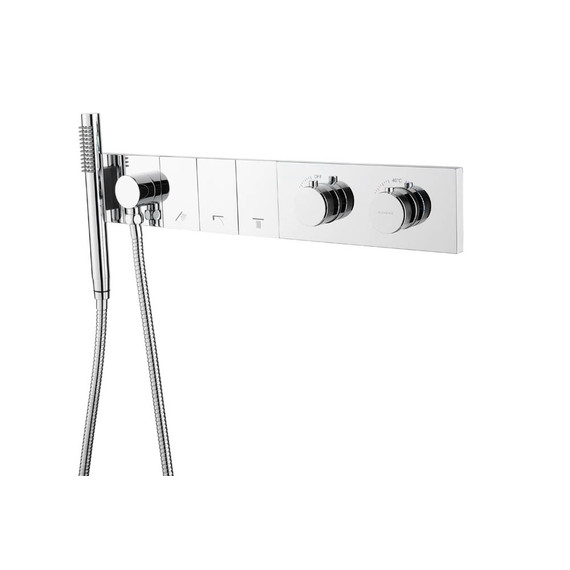 Душевая система для душа с термостатом Boheme ZODIAC 133-SYS-CR (со скрытой частью) фото 