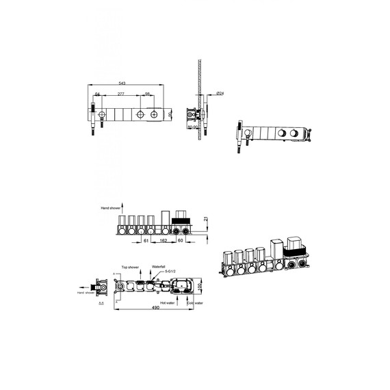 Душевая система для душа с термостатом Boheme ZODIAC 133-SYS-MW (со скрытой частью) белый фото 2